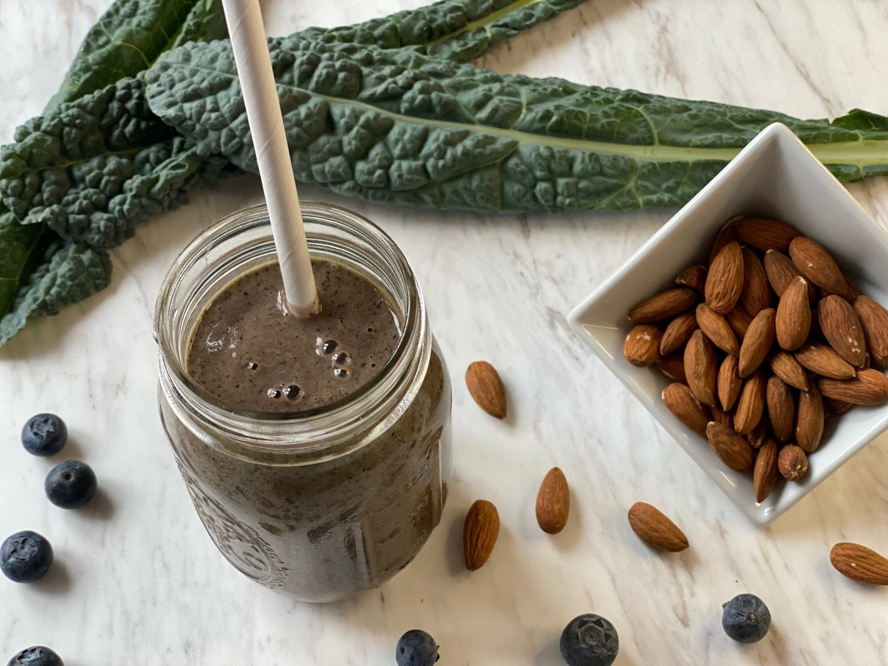 Kale, Blueberry and Almond Butter Smoothie