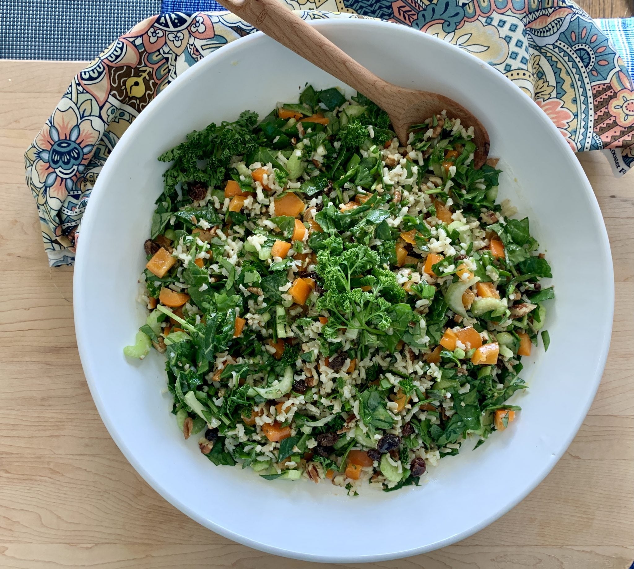 Kale, Brown Rice, and Veggie Salad