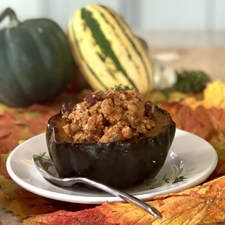 Turkey Bolognese Stuffed Acorn Squash