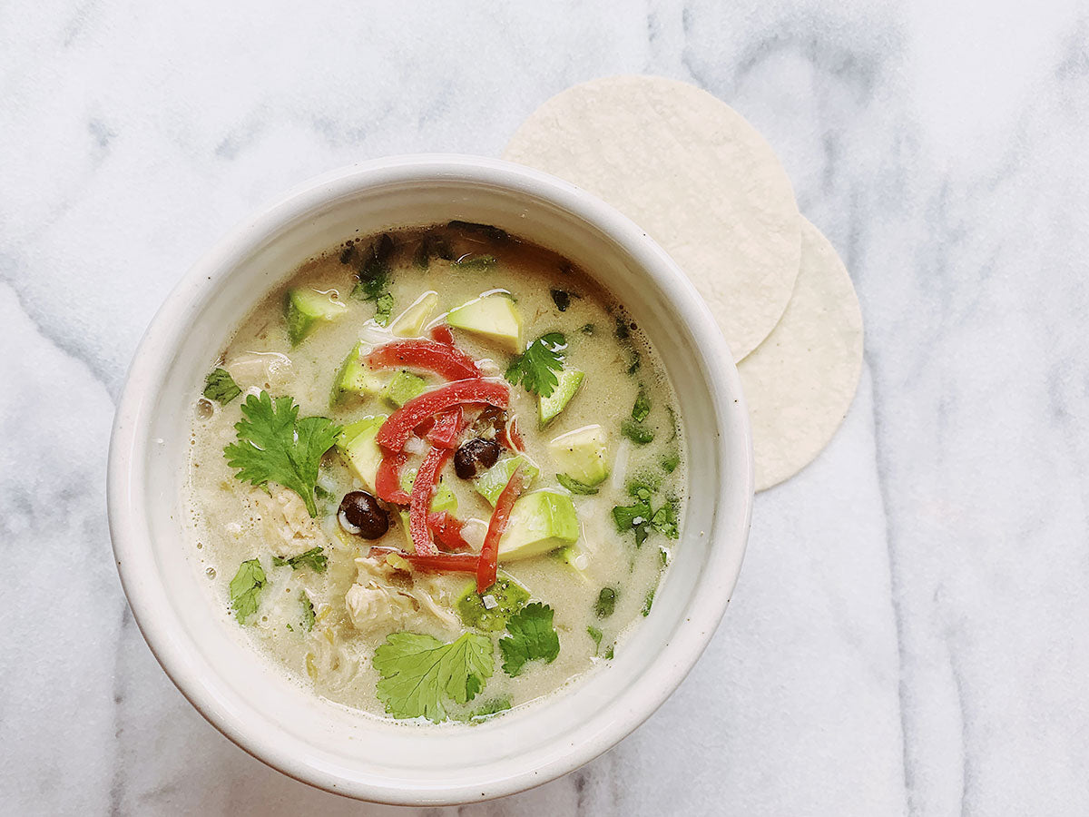 White Chicken Chili with Hatch Chiles and Black Beans