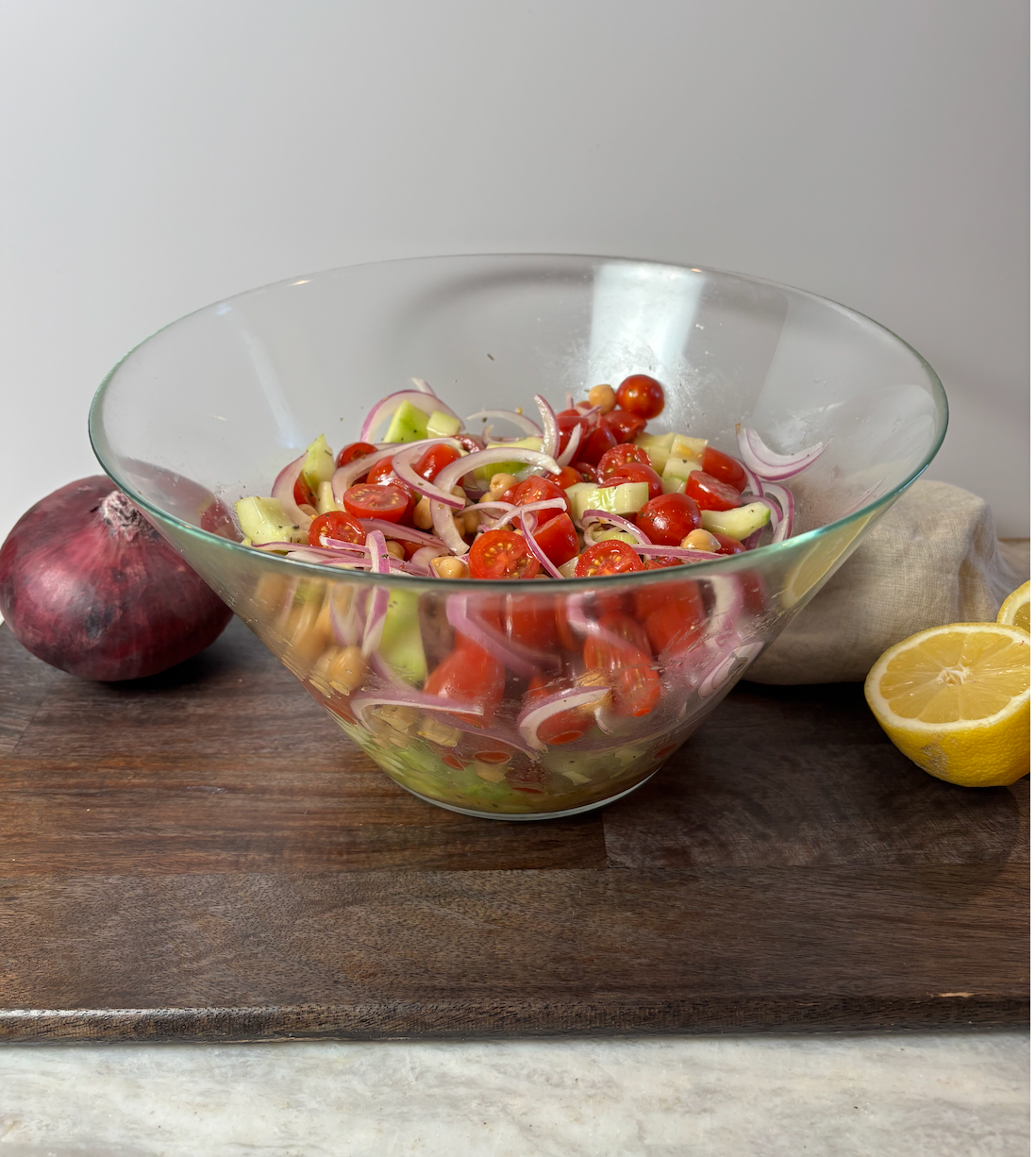 Fiber-Rich Mediterranean Chickpea Salad with Zesty Italian Dressing