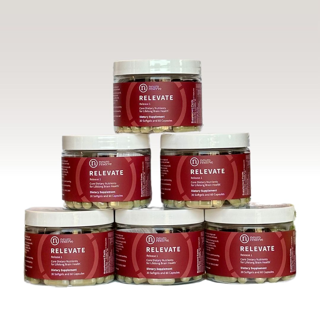 RELEVATE 6 Month Supply (6 Jars) for Brain Health & Longevity