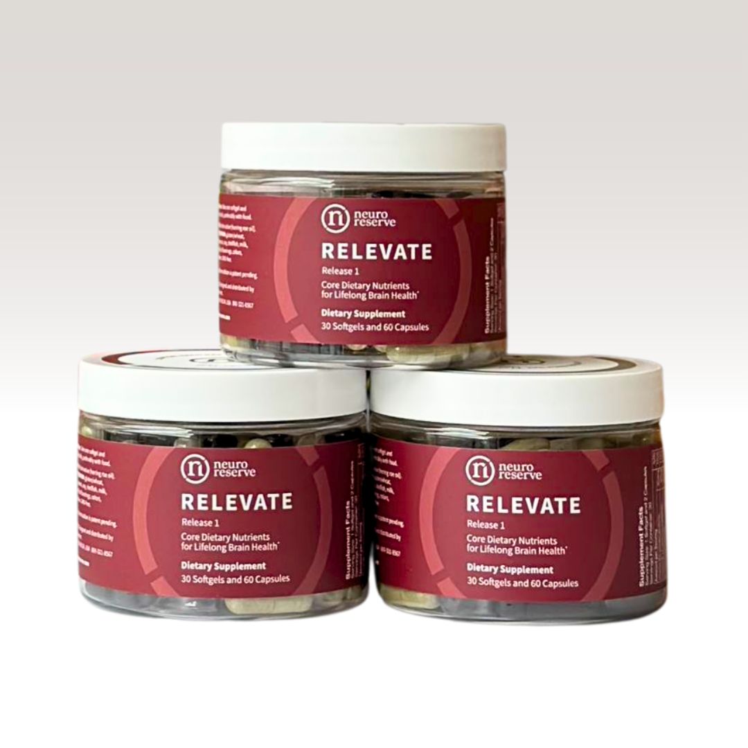 RELEVATE 3 Month Supply (3 Jars) for Brain Health & Longevity