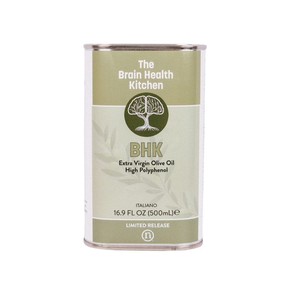 Brain Health Kitchen + NeuroReserve: Limited Release Organic Extra Virgin Olive Oil (EVOO), 1 Canister (500 mL each)